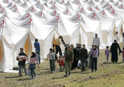 صورة أرشيفية لمخيمات لاجئين سوريين